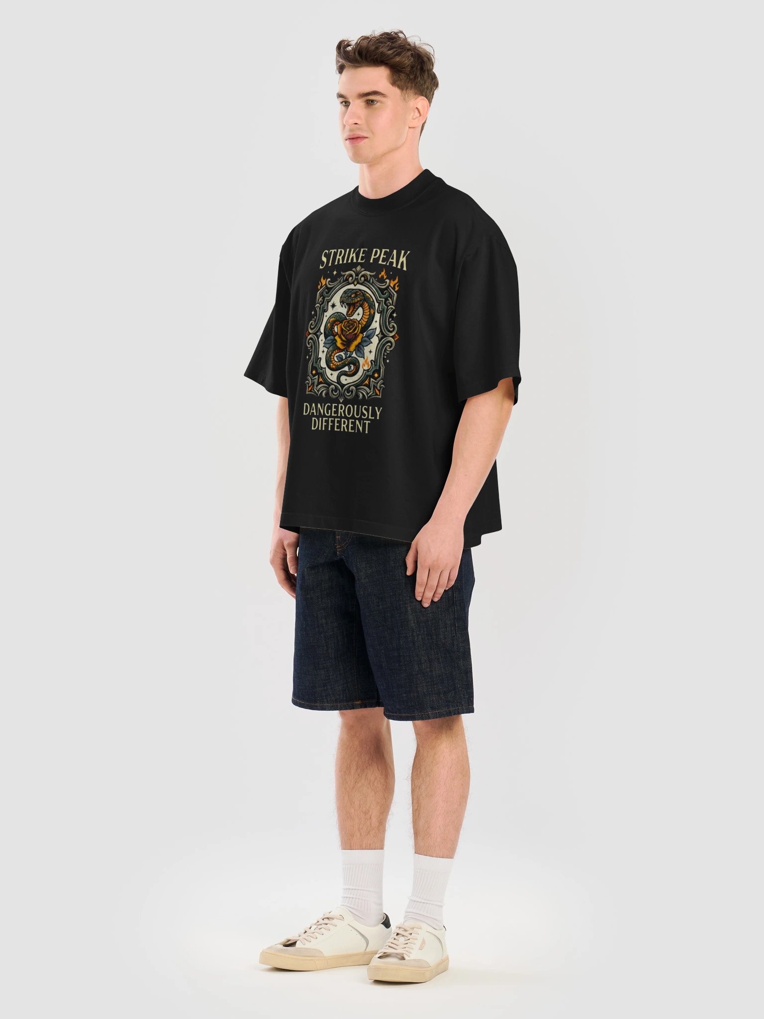 Premium Heavyweight Oversized Graphic Tee - "Dangerously Different" Dual-Sided Statement Streetwear product image (20)