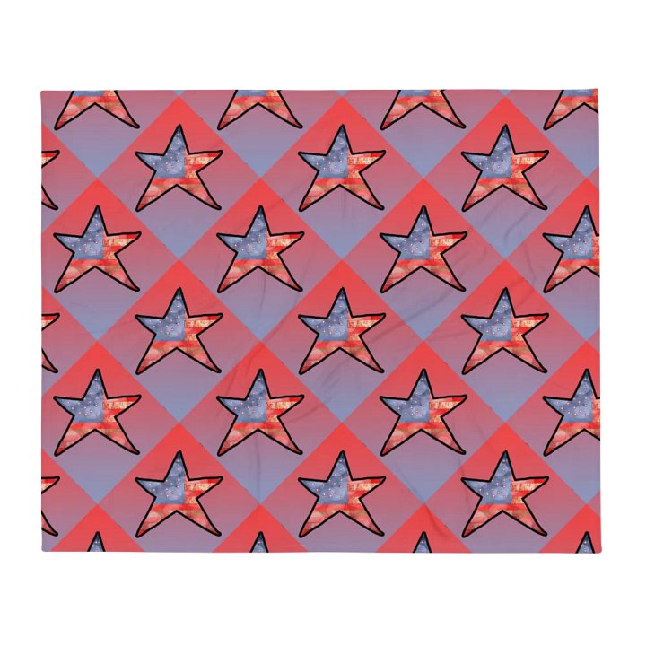 American Flag Star Pattern Throw Blanket product image (13)