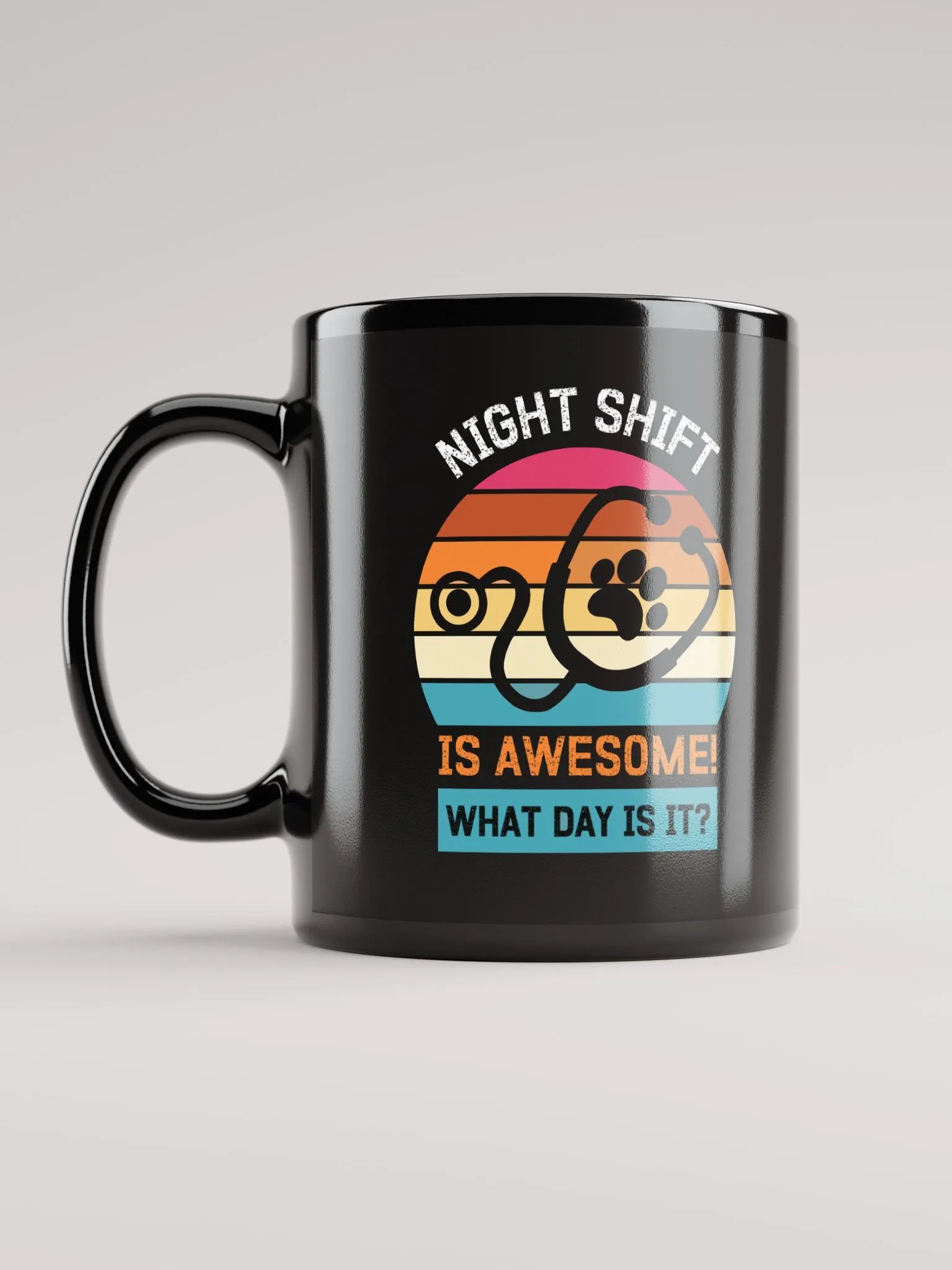 "NIGHT SHIFT-veterinary" back glossy mug product image (6)