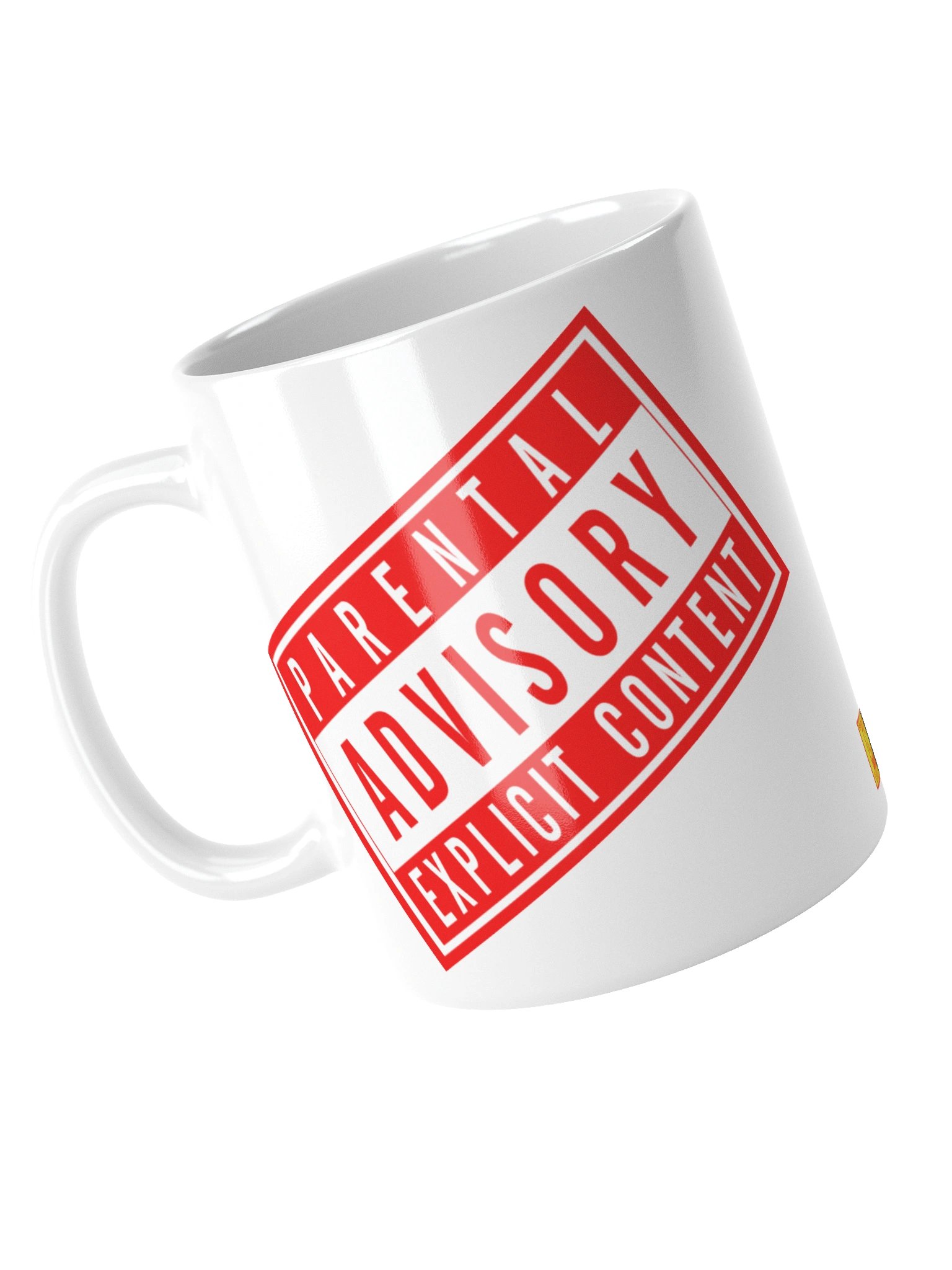 Funny white ceramic mug says: "Parental Advisory Explicit Content" product image (11)