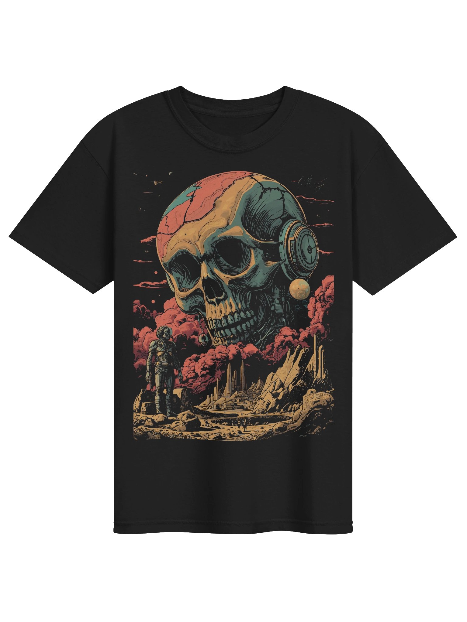 Retro Sci-Fi Skullscape Heavyweight T-Shirt product image (1)