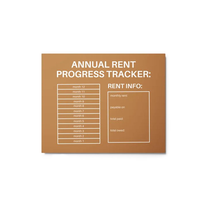 ANNUAL RENT TRACKER (white design 9) product image (1)