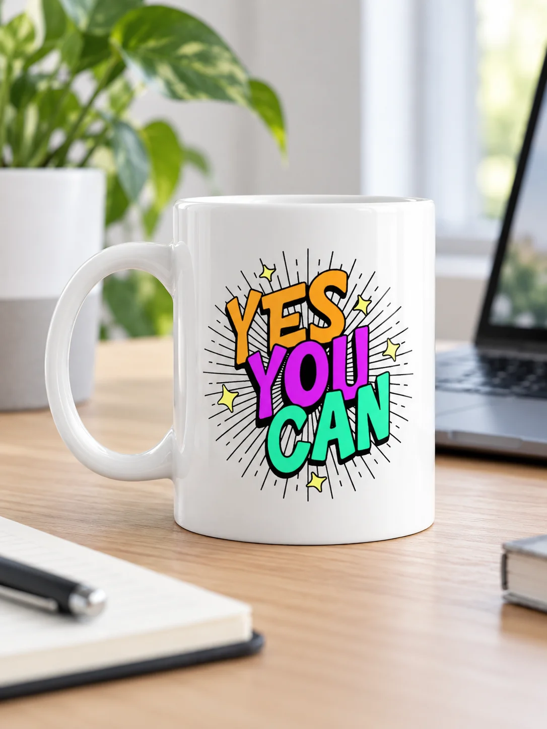 Yes You Can – Colorful Motivational Coffee Mug product image (1)