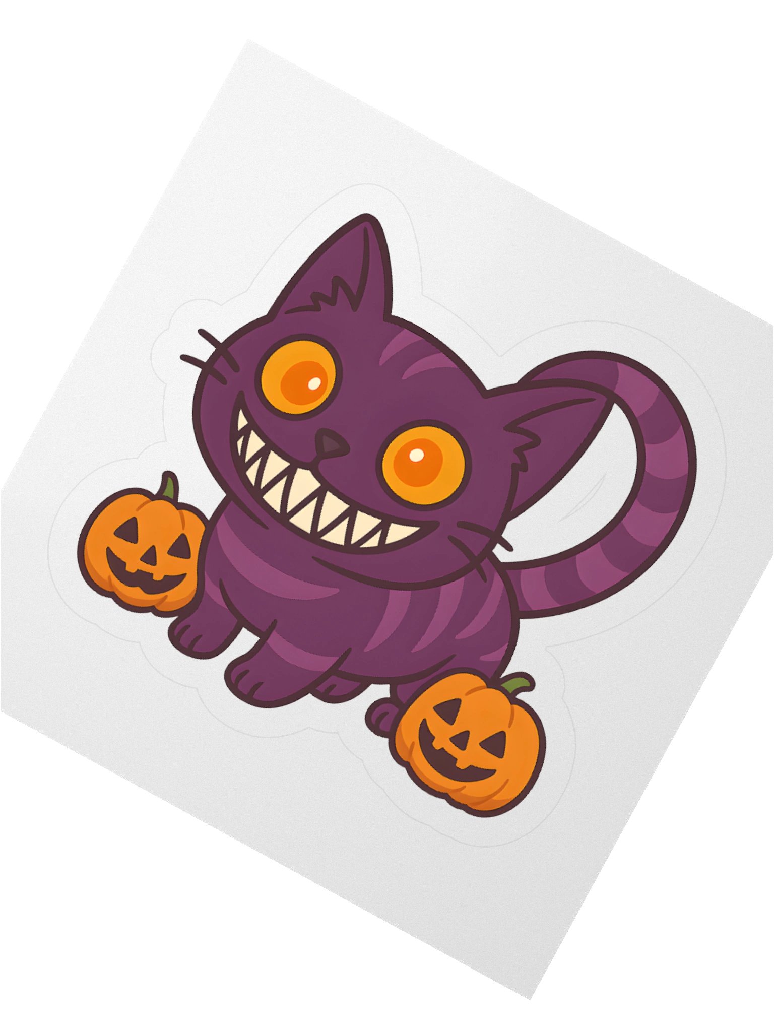 Mischievous Cat and Pumpkins Sticker Set product image (4)