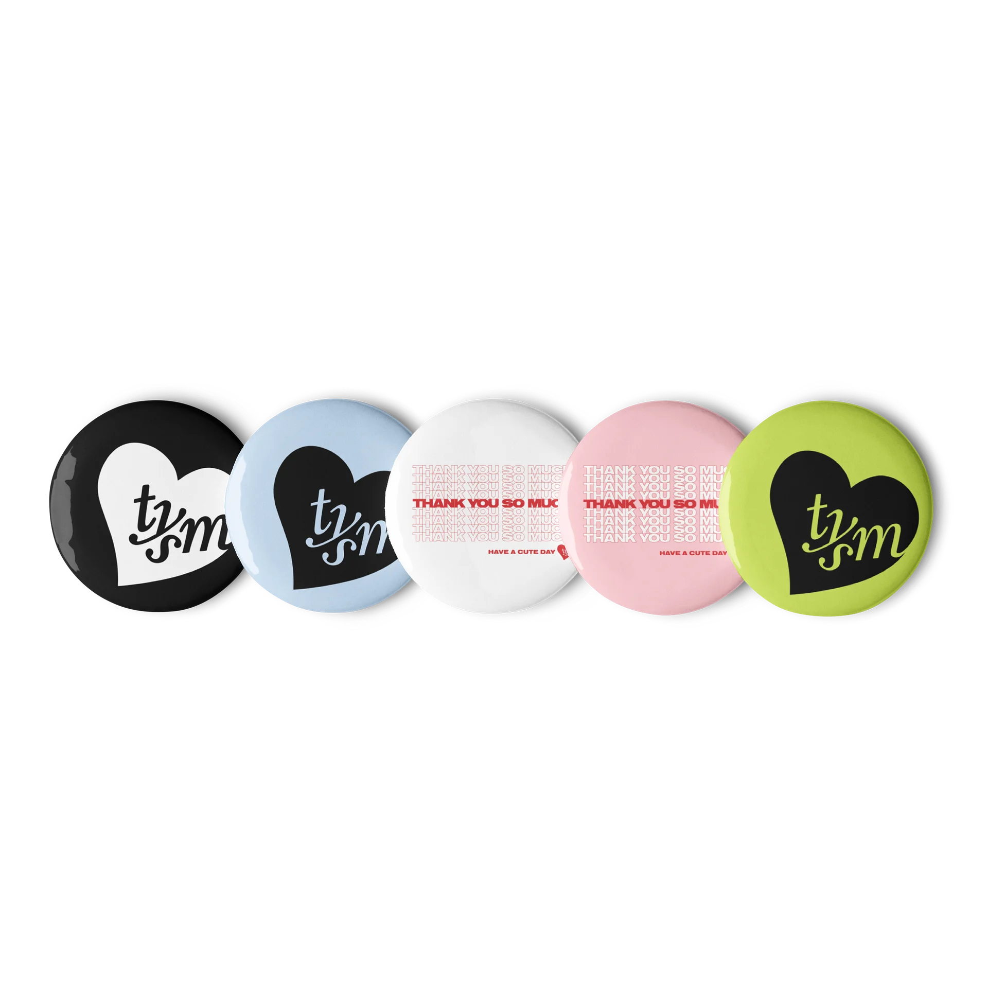 TYSM Heartfelt Pin Buttons Set product image (1)