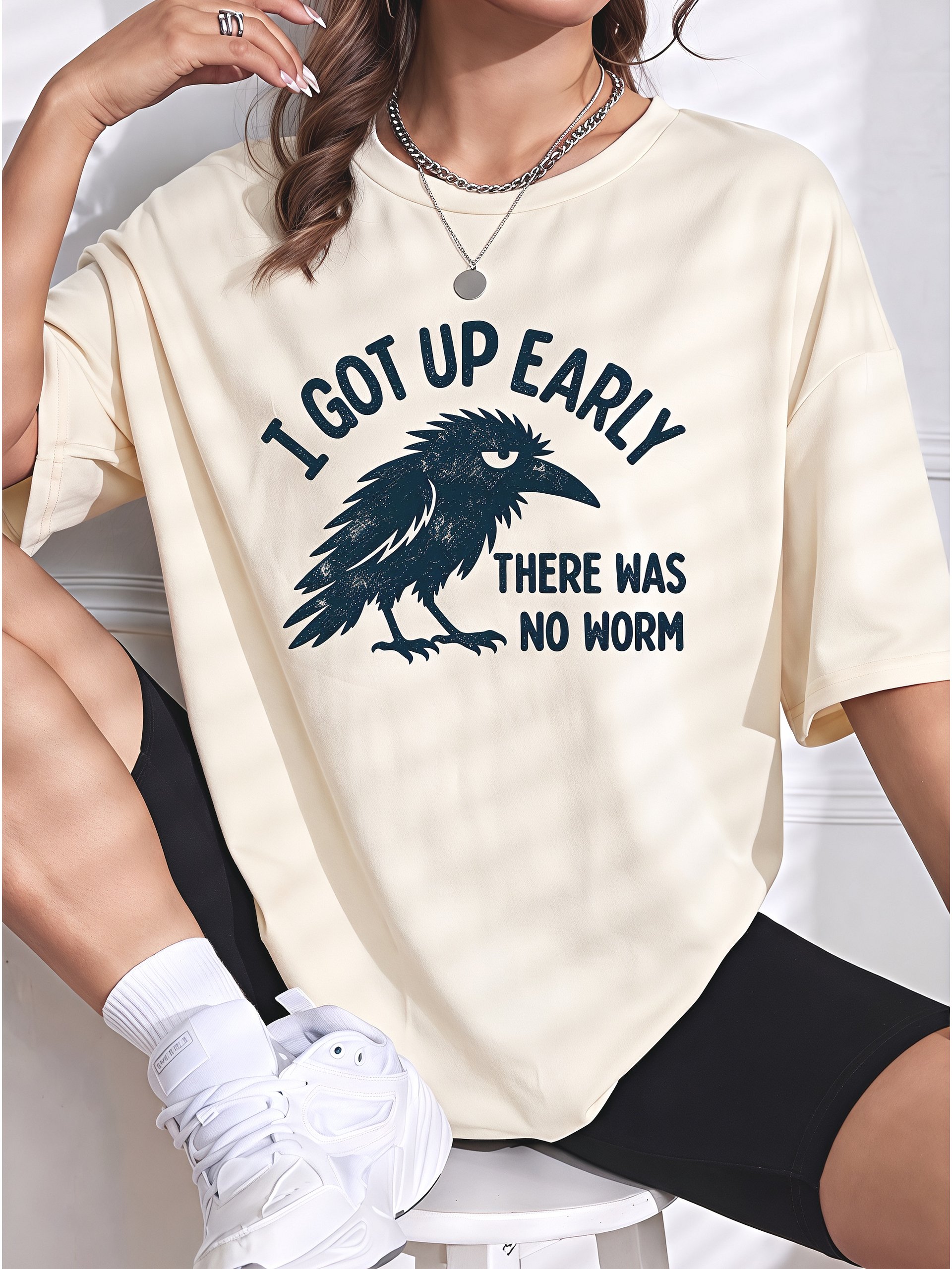 Grumpy Crow Tee – “I Got Up Early, There Was No Worm” product image (3)