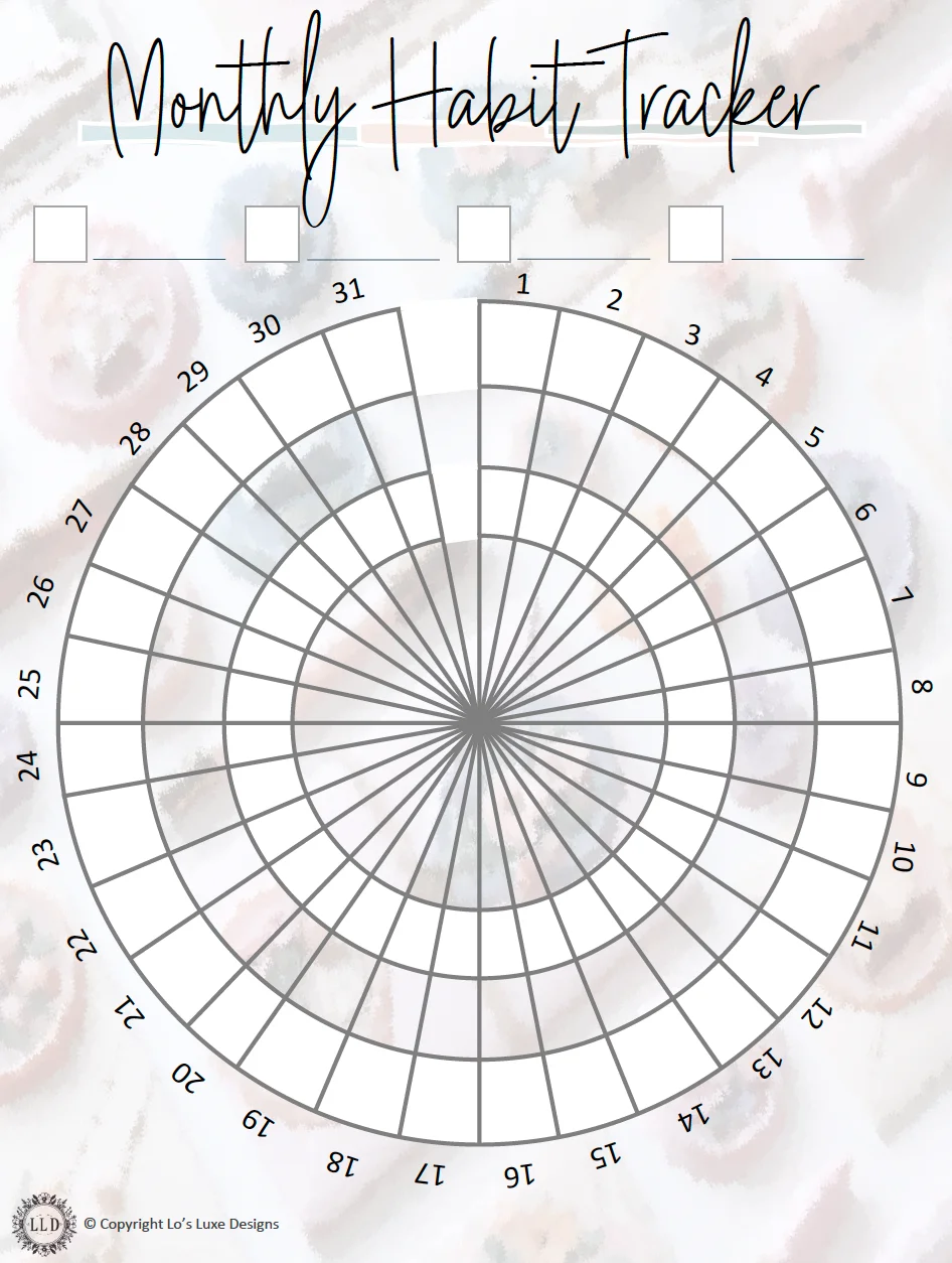 Monthly Habit Tracker - Vintage Stationary - 8.5x11 Printable product image (1)