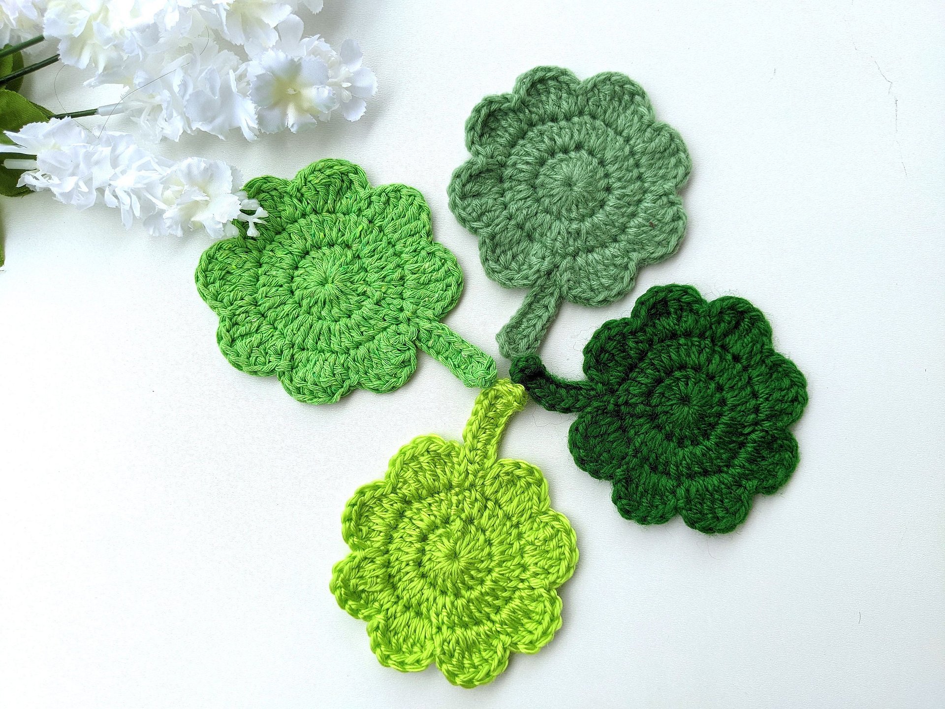 Crochet Clover Leaf Coaster Pattern product image (4)