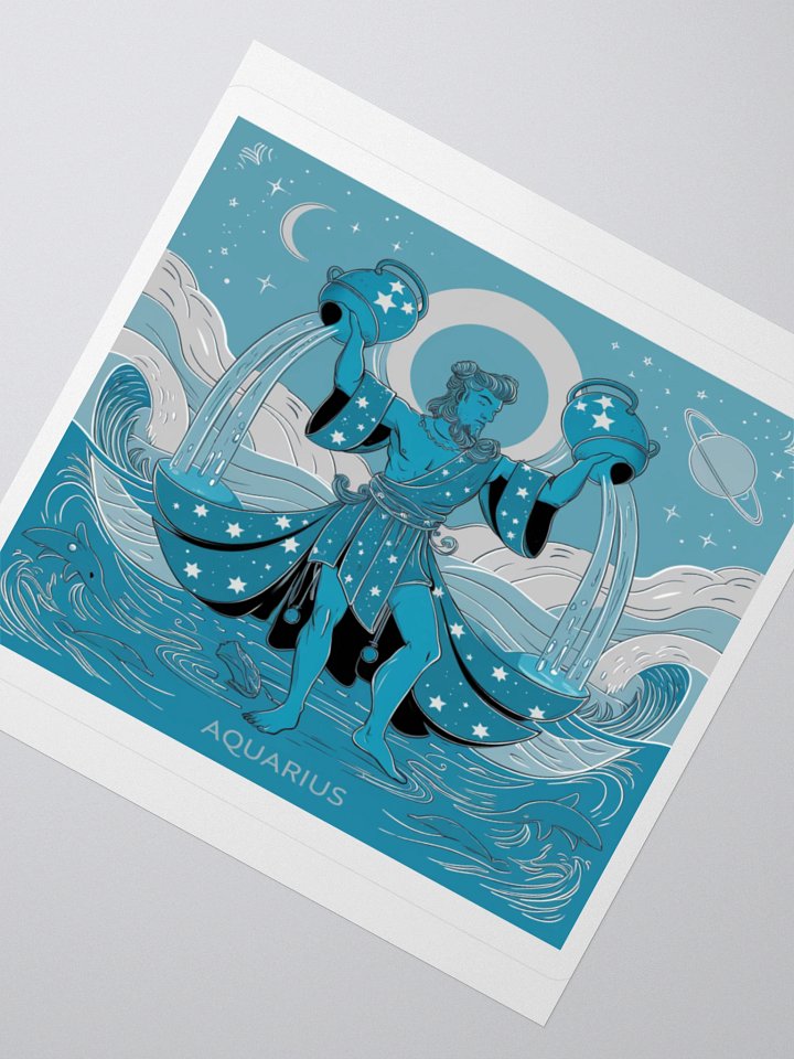 Exclusive Aquarius Celestial Water-Bearer Vinyl Sticker - Zodiac Art product image (6)