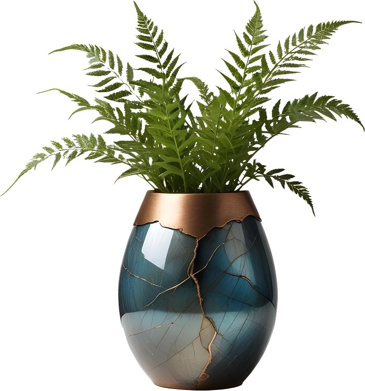 Stellar Luxe – Labradorite & Copper Glow Vase PNG product image (1)