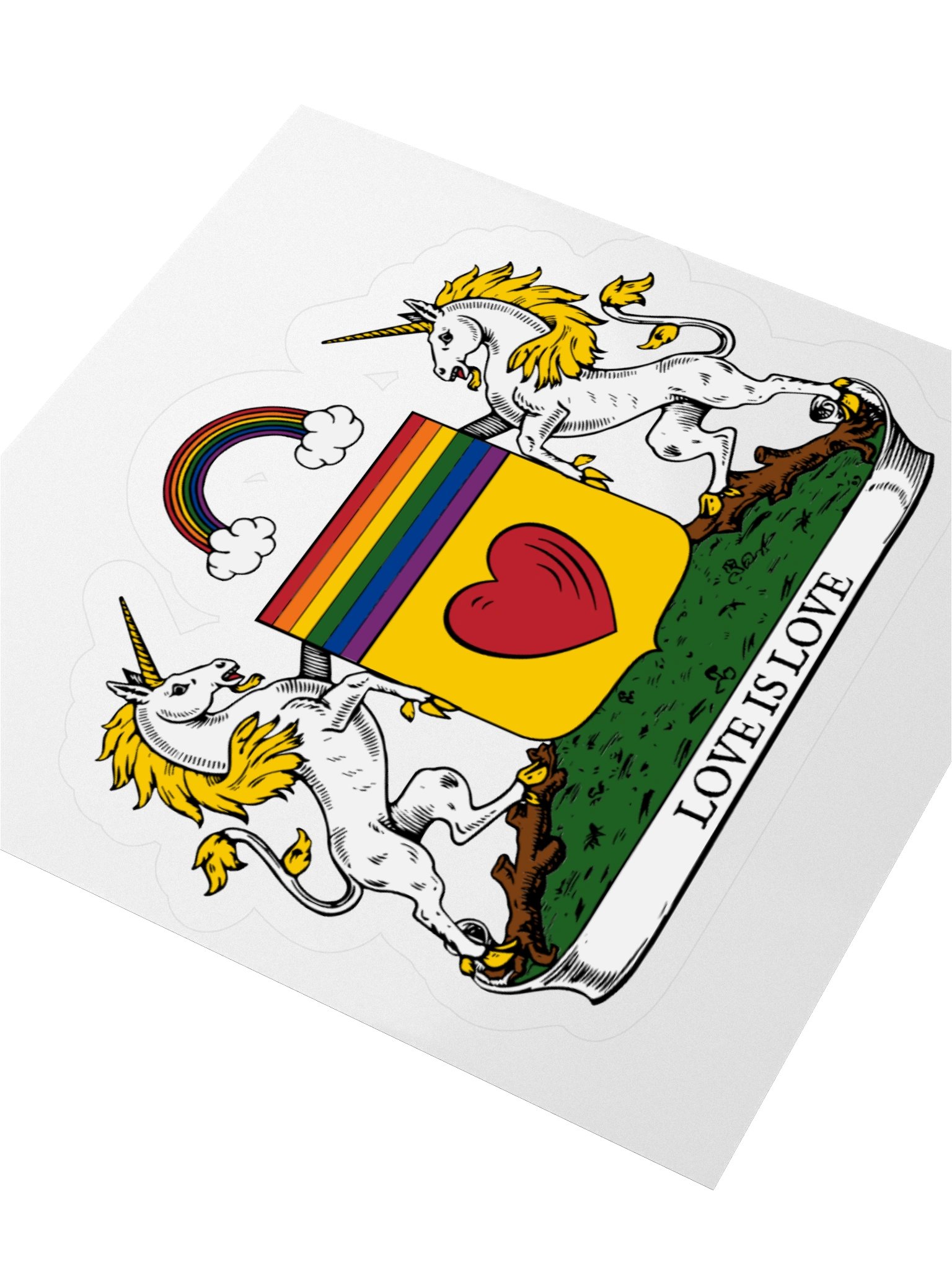 Love Is Love Unicorn Kiss Cut Sticker product image (7)