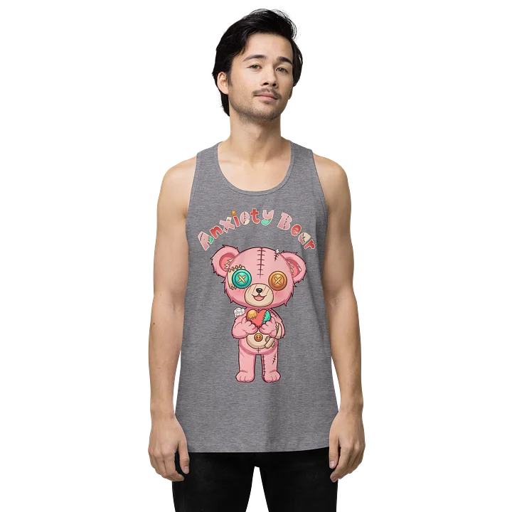 Anxiety Bear Heart Men's Tank Top product image (6)