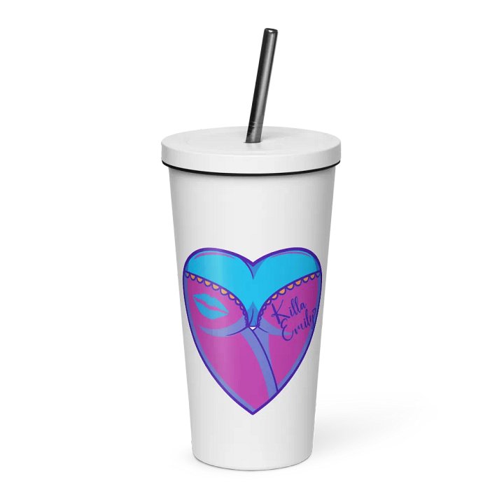 NEON KILLA EMMY HEART BUTT INSULATED TUMBLER WITH STRAW product image (1)