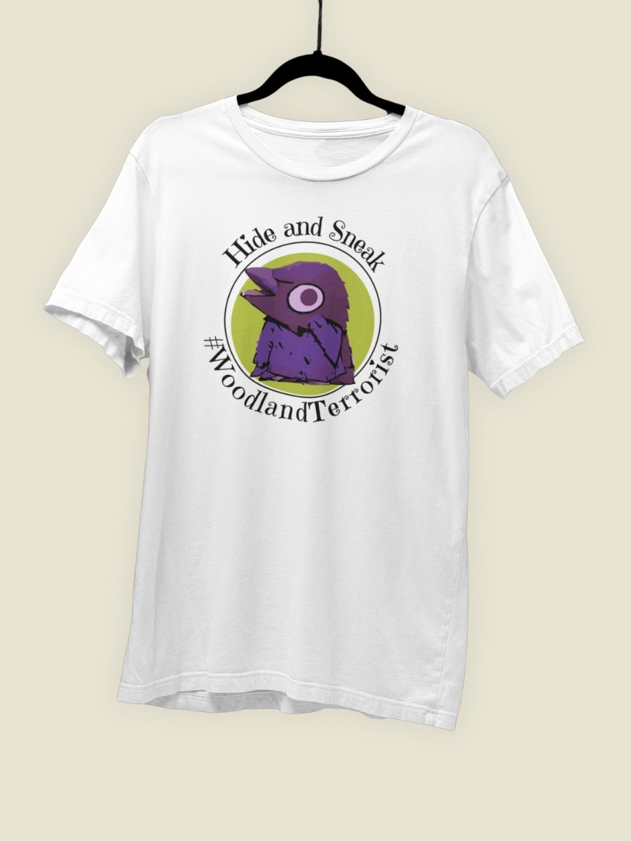 Root Corvid Conspiracy Shirt for Board Gamers, Hide and Sneak Woodland Terrorist White *unofficial product image (2)