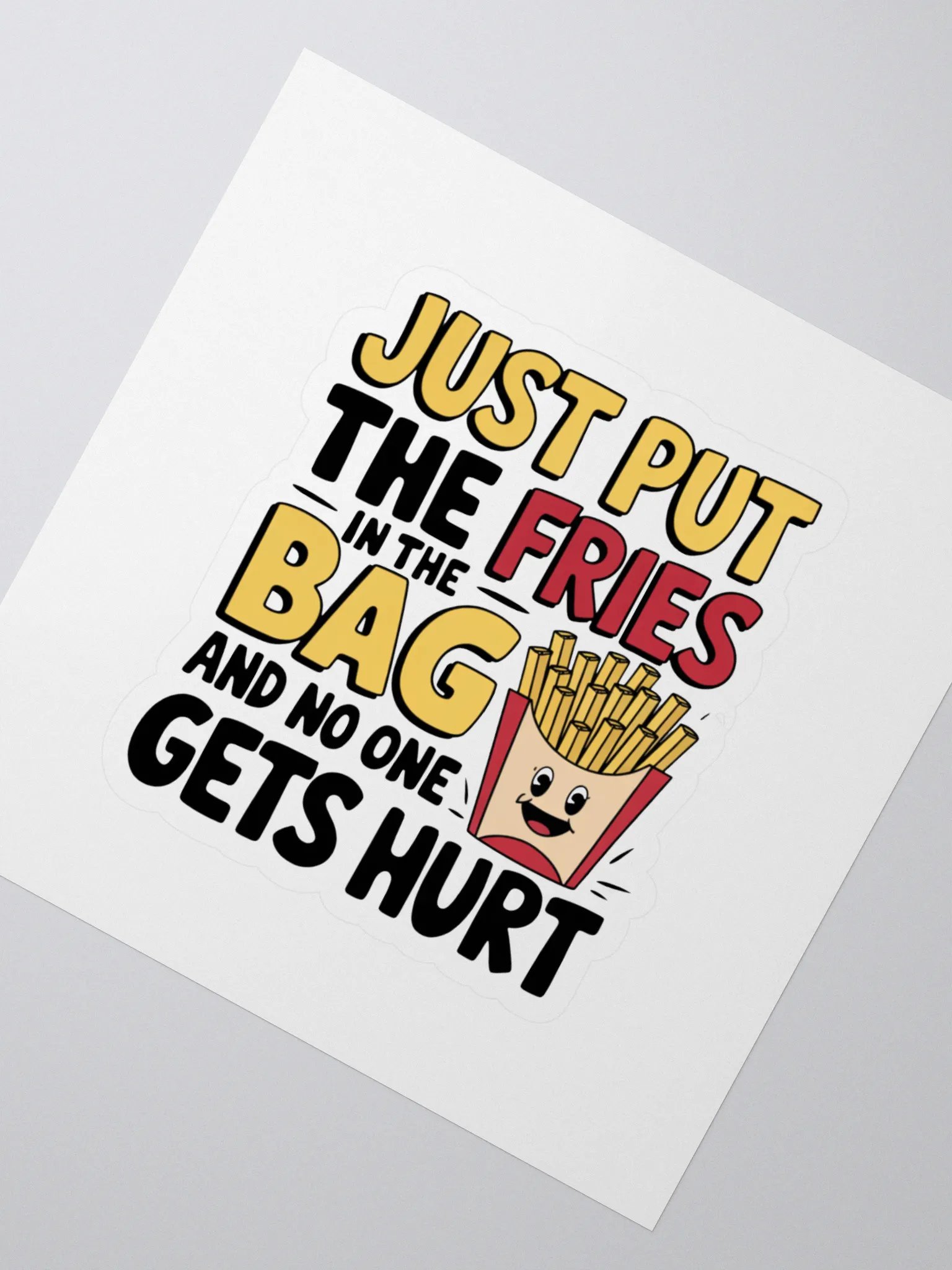 French Fries Hostage Kiss Cut Stickers product image (2)