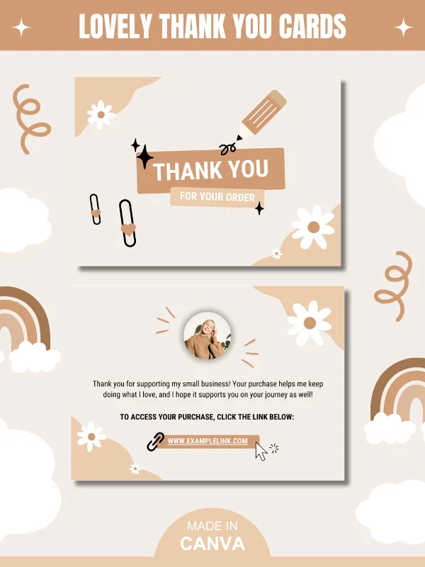 MRR/PLR Etsy Thank You Cards for Business product image (1)