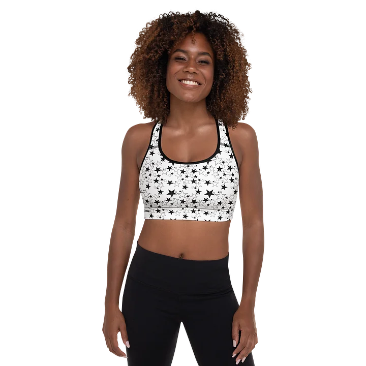 Star Square Circle Star - White Padded Sports Bra product image (1)