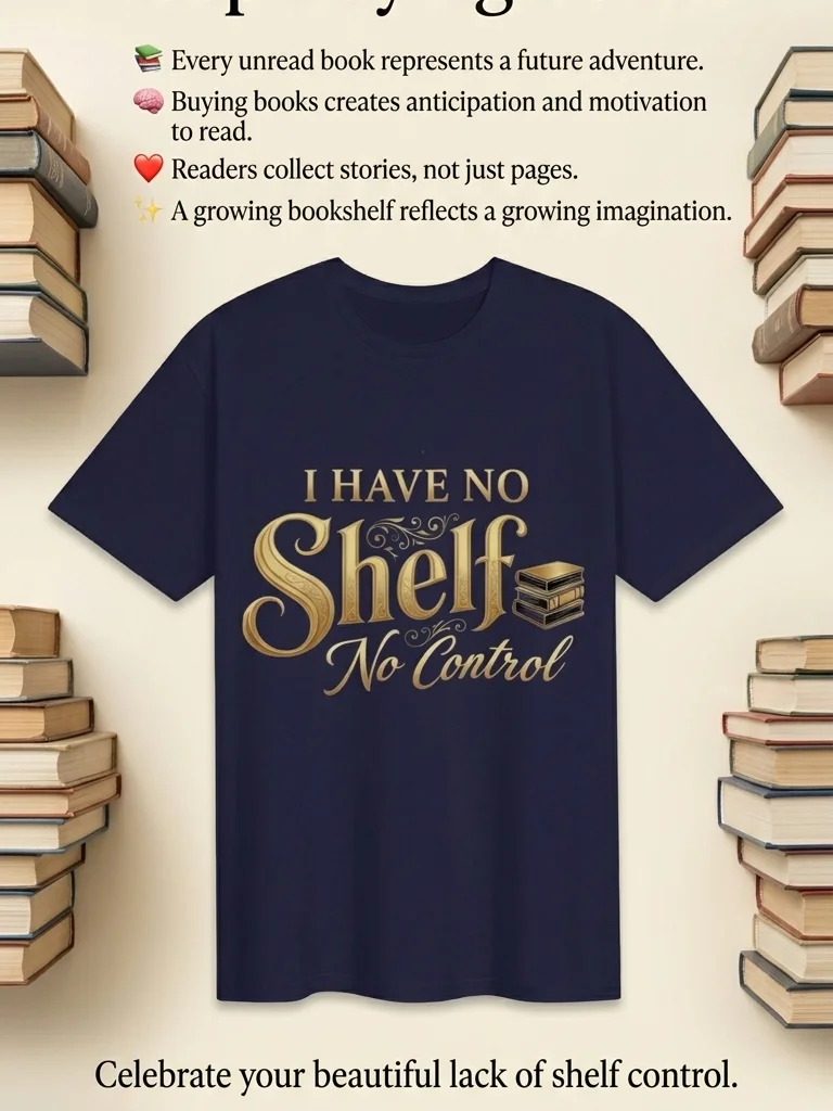 Book Lover Graphic Tees Women I Have No Shelf Control Shirt Book Shirts Teacher Shirts Short Sleeve product image (4)