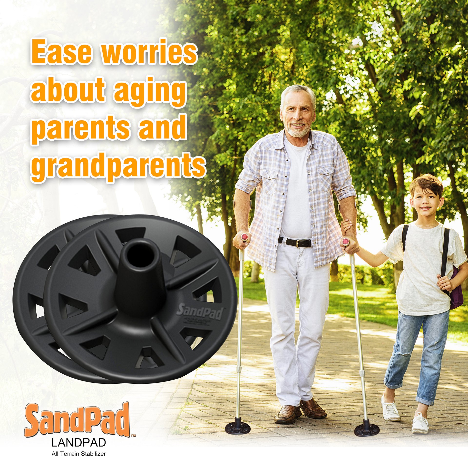 SandPad LandPad Crutch Tip Pair product image (4)
