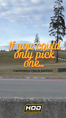 You can only pick one…

The ultimate California track debate:

Sonoma Raceway 🍇 — technical, fast, and full of elevation chan...