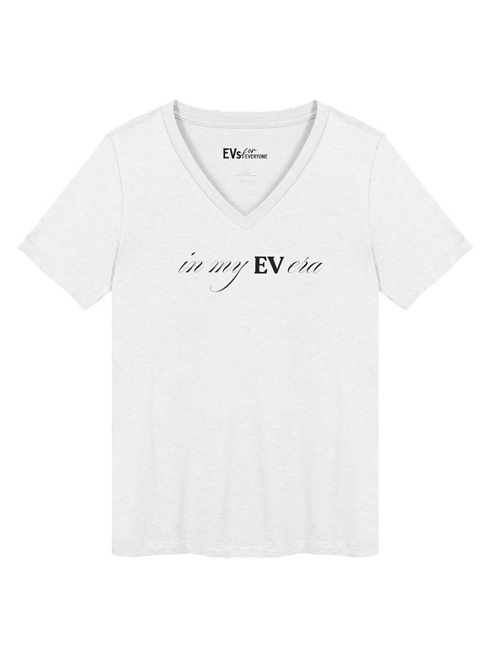 "In My EV Era" Women's V-Neck in White product image (1)