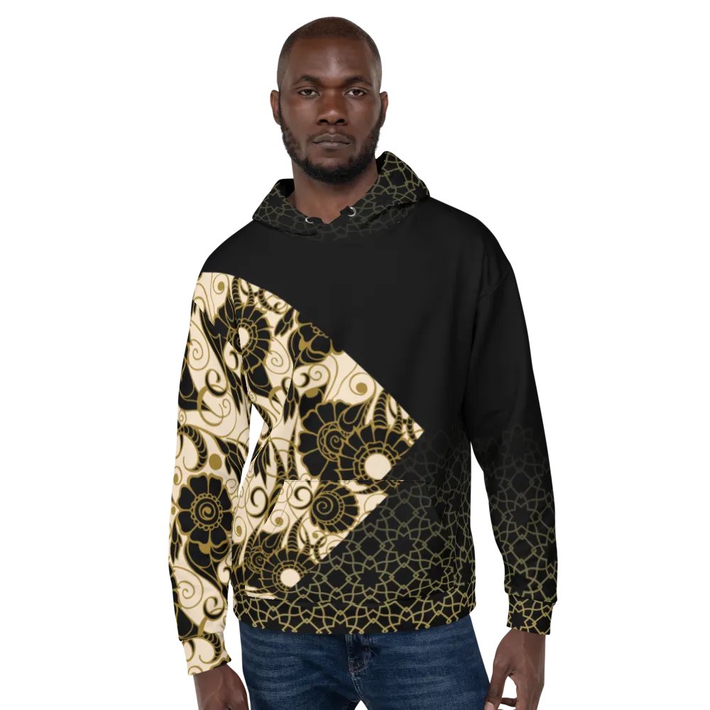 Black And Gold Patterned Hoodie product image (7)