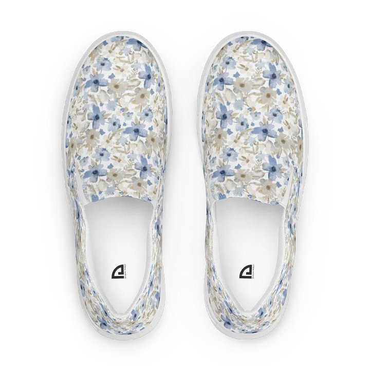 Blue Grey Flowers Canvas Shoes product image (1)