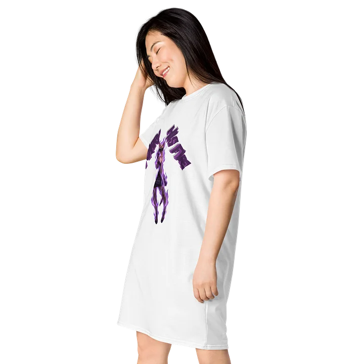 Purple Flame Cat Graphic T-Shirt Dress product image (2)