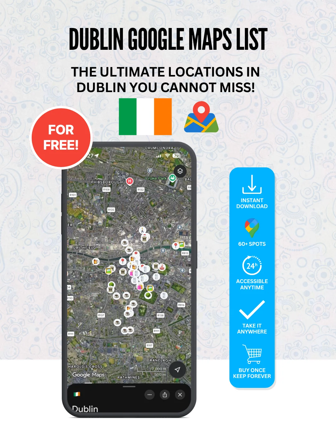 Dublin Cheat Sheet + FREE Google Maps List (60+ LOCATIONS) product image (3)