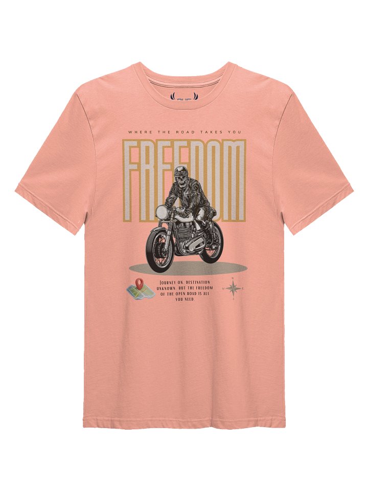 Premium FREEDOM Adventure Tee – Unisex Artistic Biker T-Shirt, Soft Garment-Dyed Cotton product image (1)