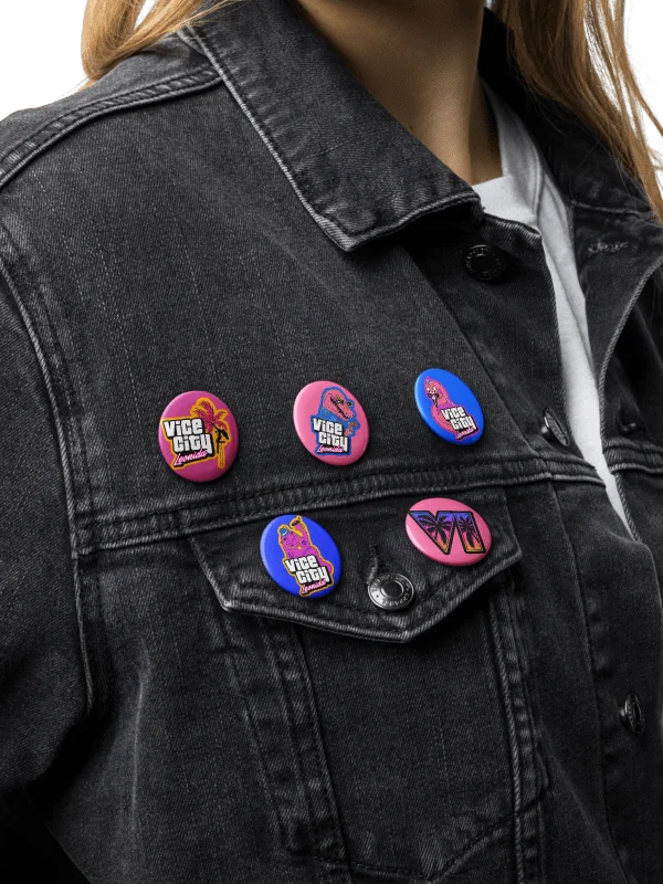 GTA VI Leonida Vice City Pin Buttons – Set of 5 product image (6)