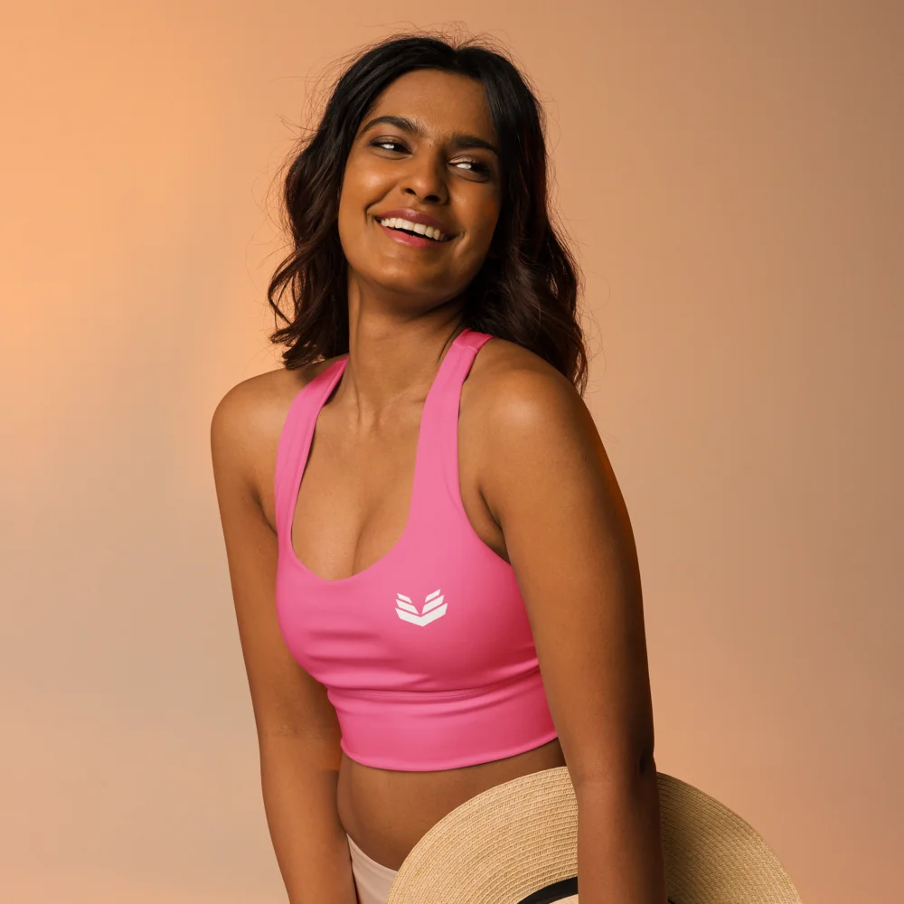 Longline Sports Bra - Blazing Pink product image (7)