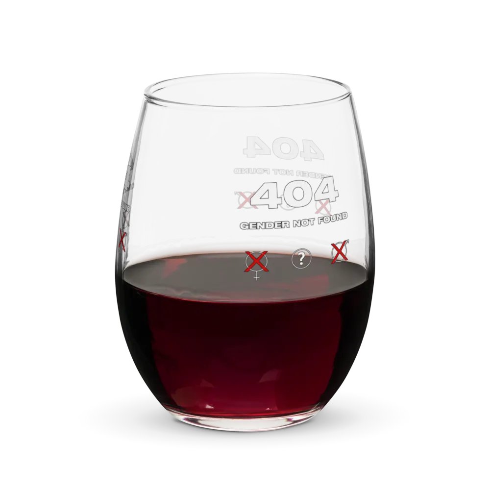 404 Gender not Found Wine Glass product image (7)