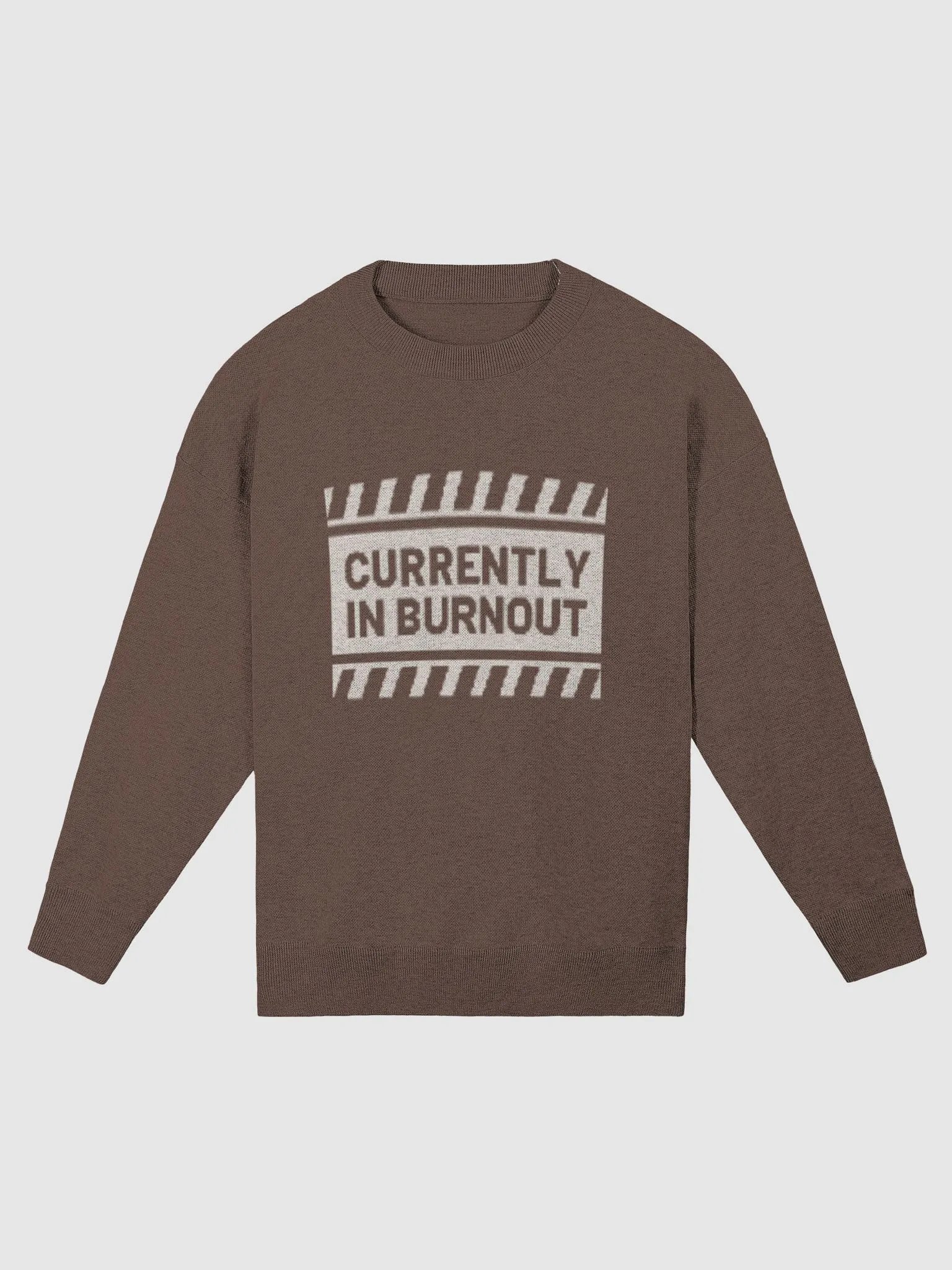 CURRENTLY IN BURNOUT (lg. design, brown and taupe) knitwear relaxed crewneck product image (1)