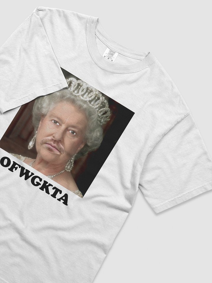 WHITE QUEEN OF ENGLAND MUSTACHE TEE product image (2)