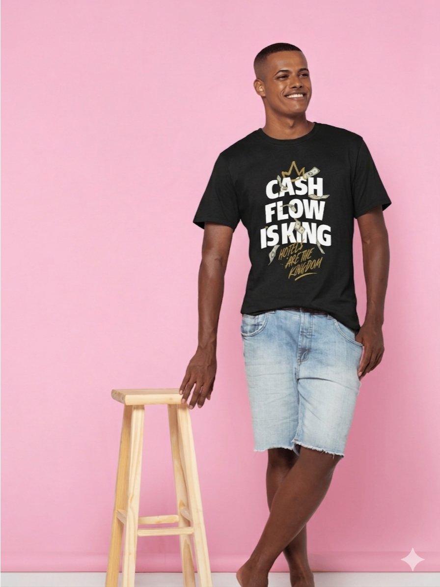 Hotel T-Shirt – Cash Flow Is King, Hotels Are The Kingdom (Black) product image (10)