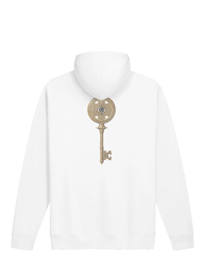The Gatekeeper’s Key – White Archive Edition (Front & Back Print) | Unisex Midweight Hoodie product image (2)