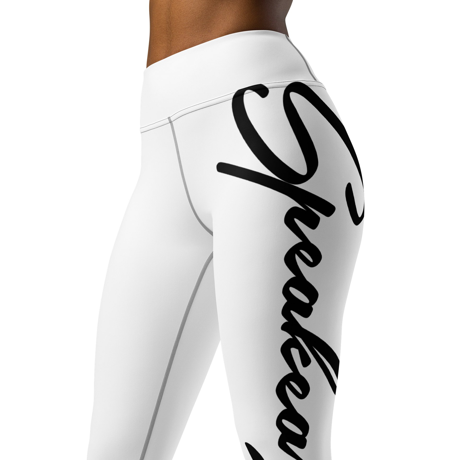 SpeakeaZy Yoga Pants White & Black product image (4)