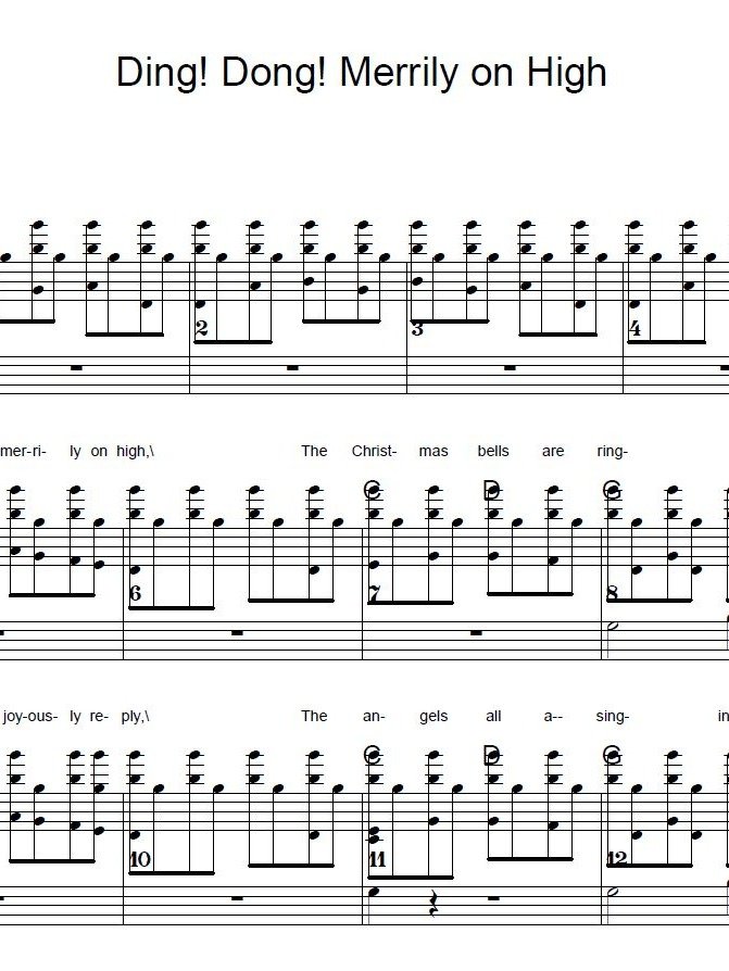 Ding! Dong! Merrily on High - Christmas - Piano sheet music product image (1)