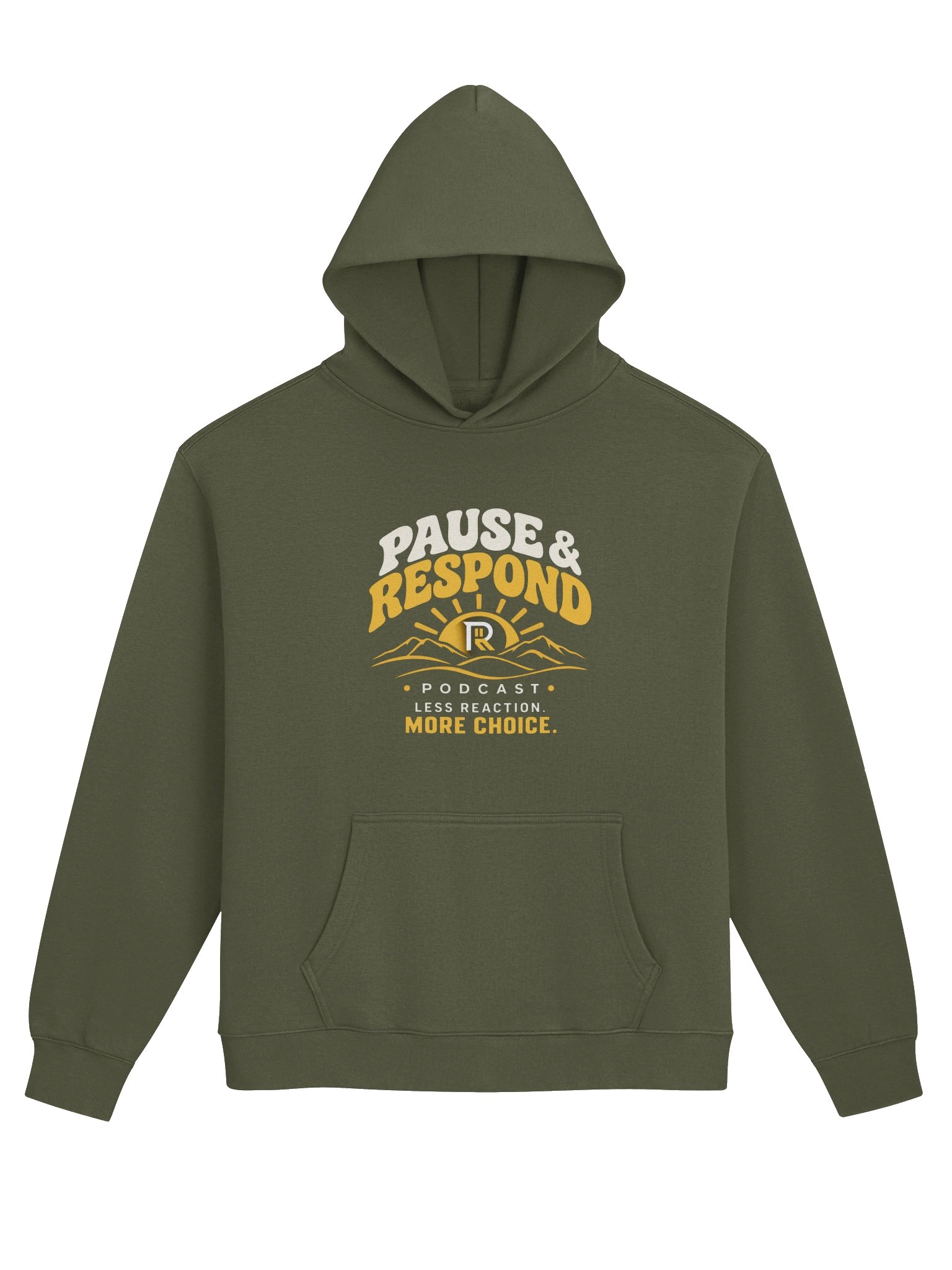 Pause & Respond Signature Sun Rising Hoodie- Olive Green product image (1)
