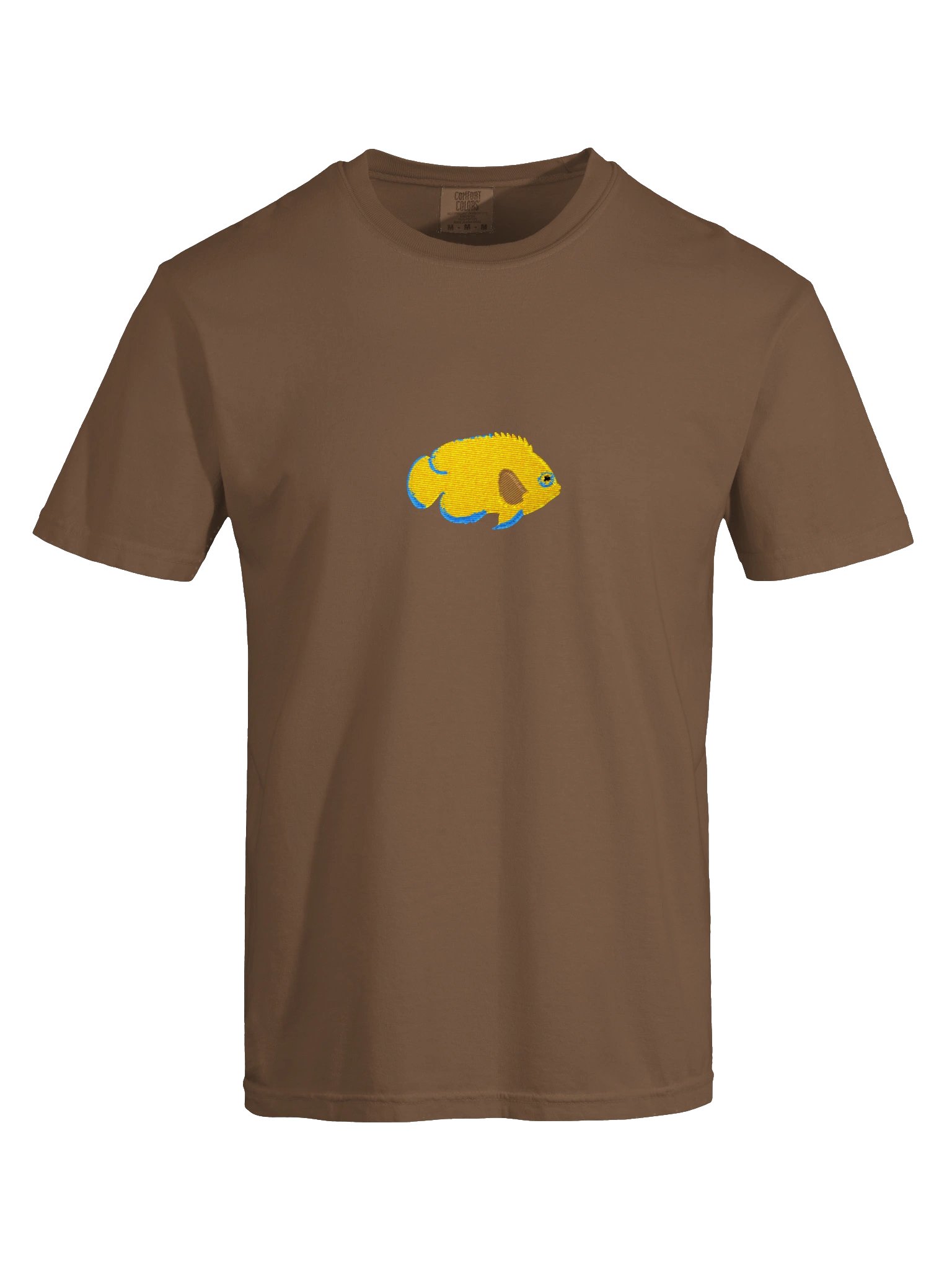 Lemonpeel Angelfish Embroidered Shirt | Yellow Dwarf Angelfish Reef Fish Tee | Saltwater Aquarium Apparel product image (9)