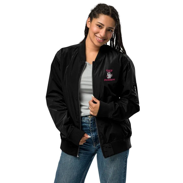 Very Demure Cute Ghost Embroidered Premium Recycled Bomber Jacket product image (2)