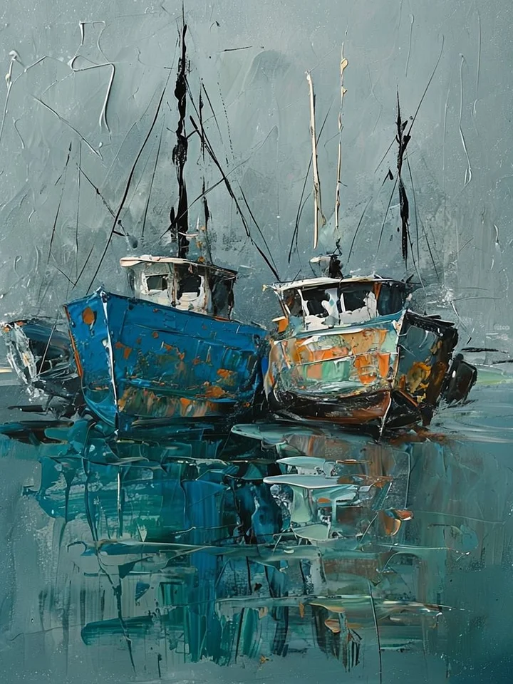 Impressionistic Boats Framed Poster product image (1)