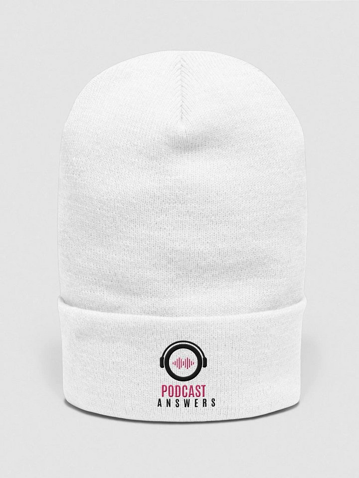 White Podcast Answers Beanie product image (1)