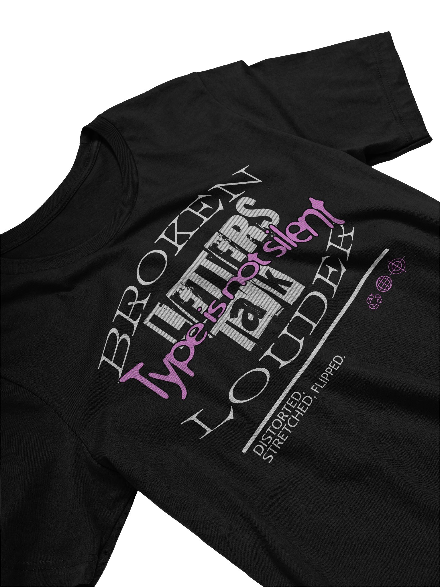 Bold and Stylish T-Shirt: The Broken Letters Talk Louder Tee product image (3)