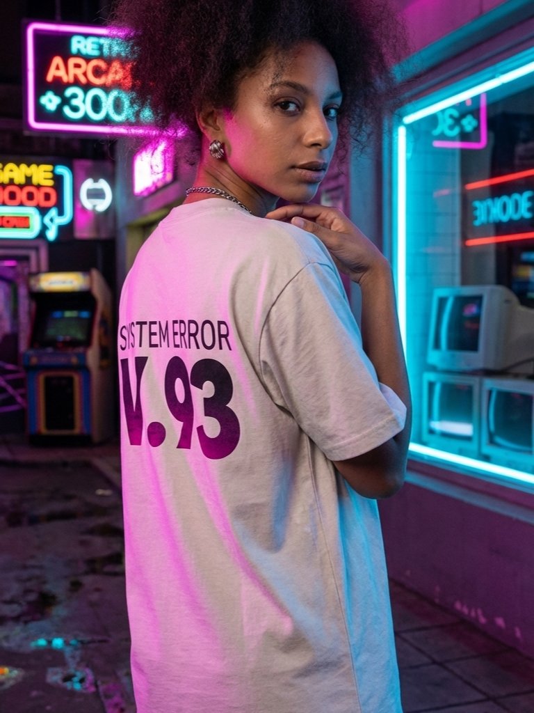 SYSTEM ERROR V.93 Oversized Faded T-Shirt product image (1)