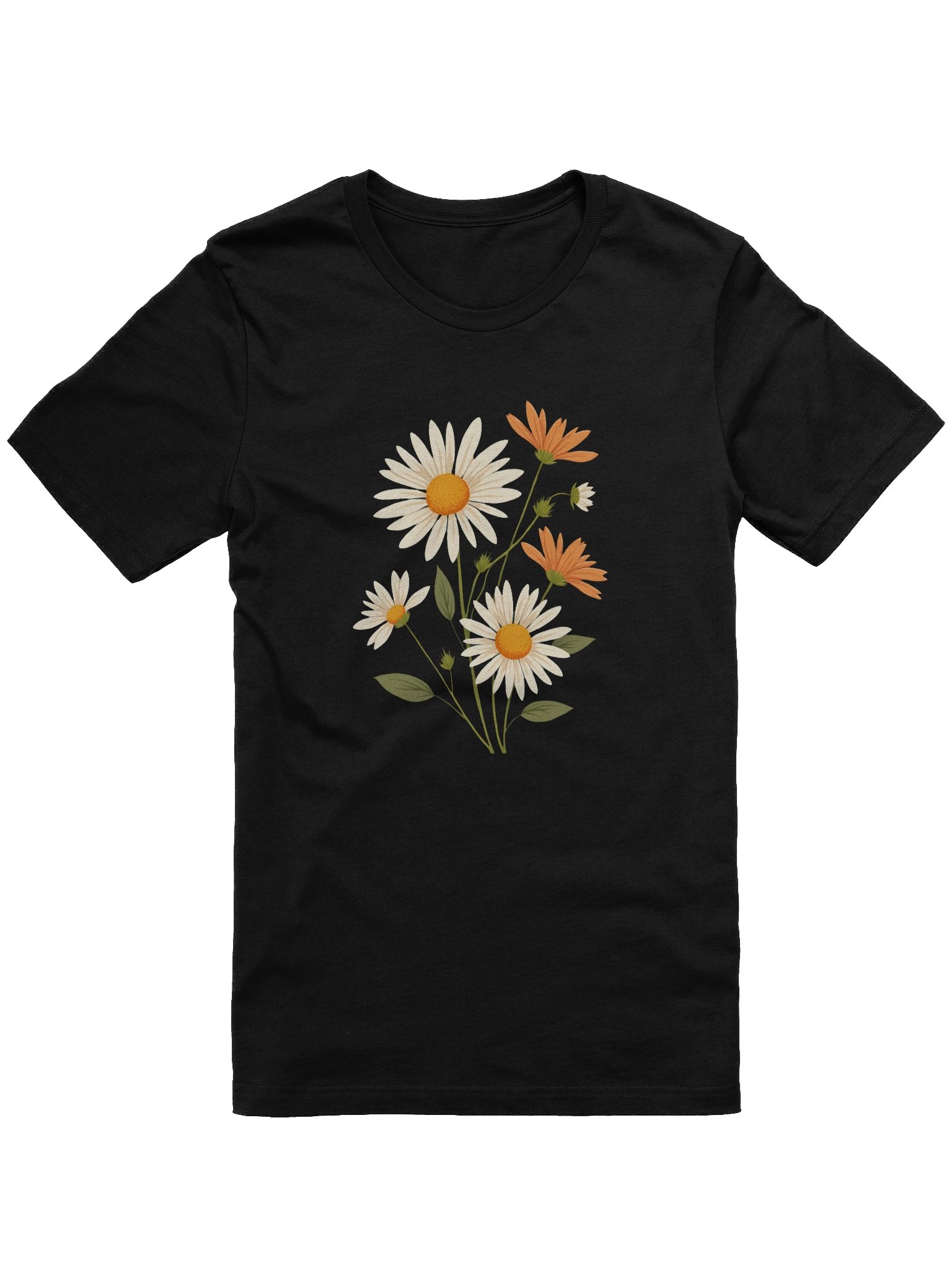 Wildflower Bouquet T-Shirt | Daisy Floral Design Tee | Botanical Nature Lover Shirt | Spring Flower Art product image (3)