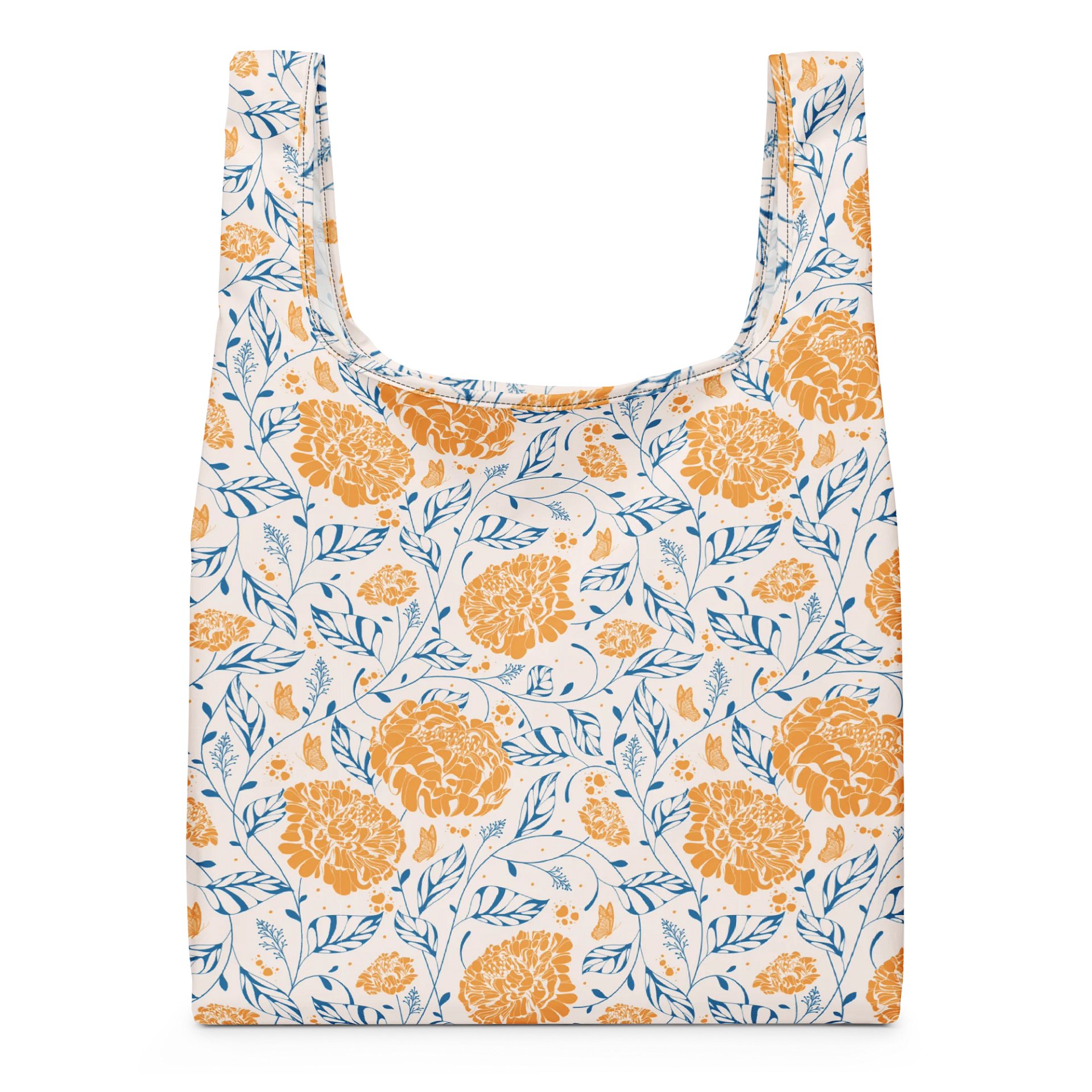 Orange Blossom Reusable Tote Shopping Bag Beautiful Flowers product image (3)
