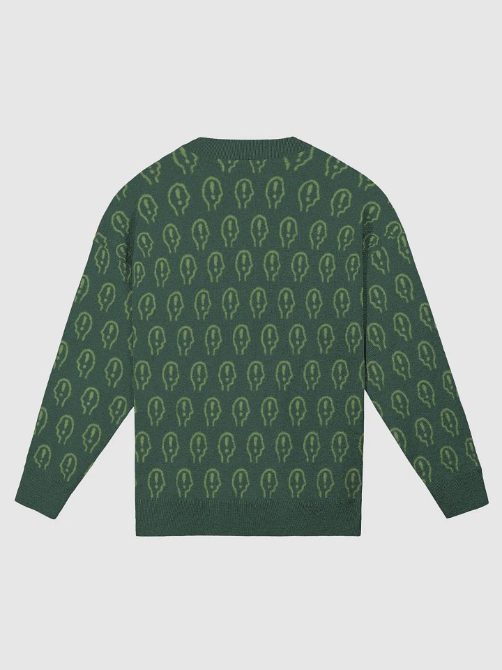 EXCLAIMING MENTALLY (repeating design, duotone green) relaxed knitwear crewneck product image (8)