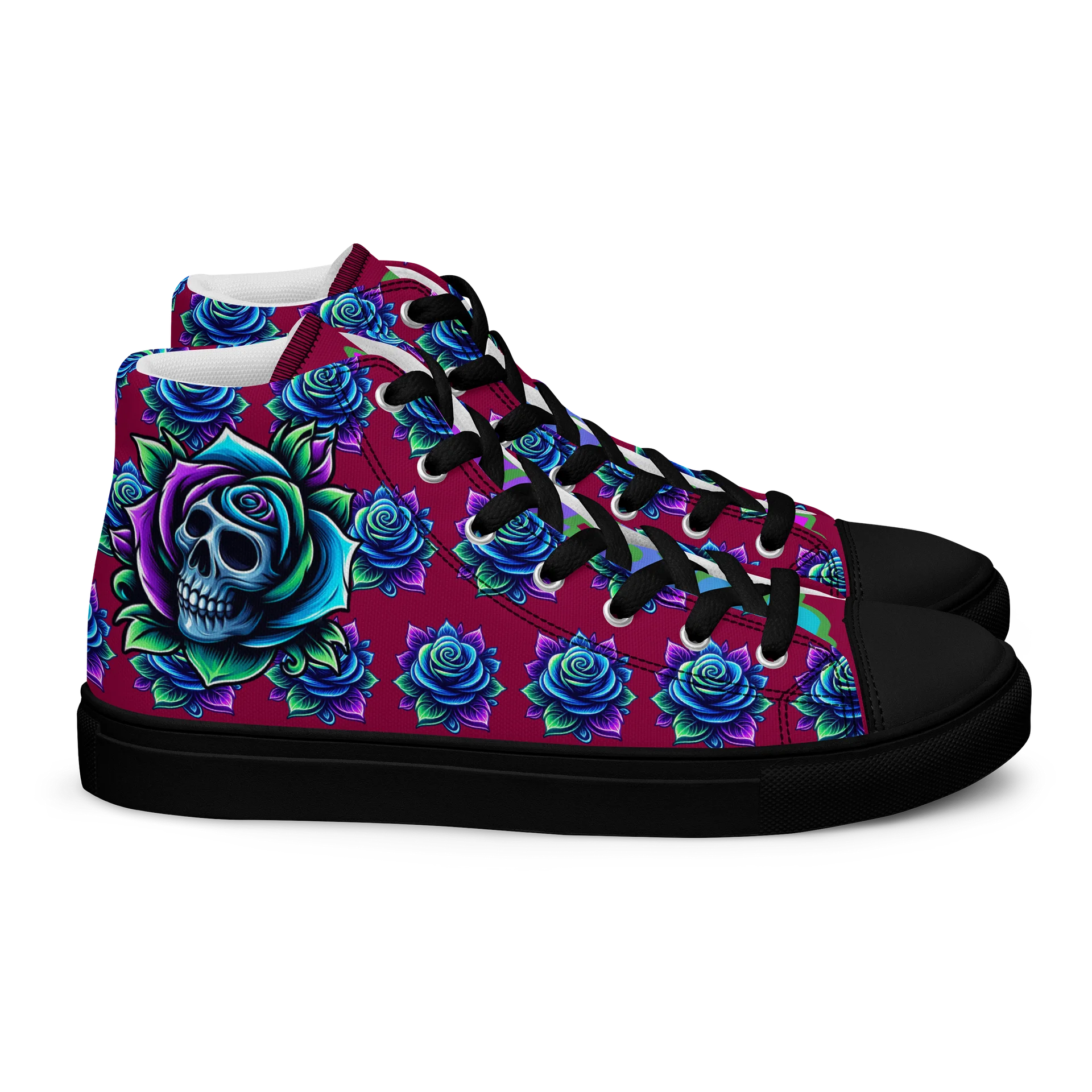 Rose Skull Women's High-Top Shoes product image (2)